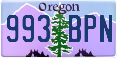 OR license plate 993BPN