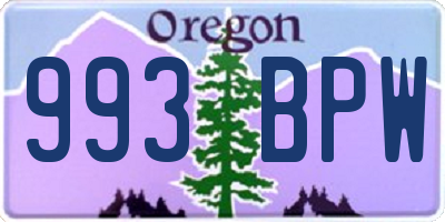 OR license plate 993BPW