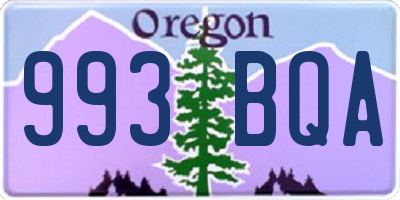OR license plate 993BQA