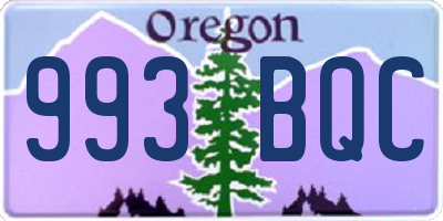 OR license plate 993BQC