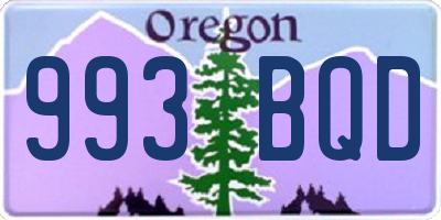 OR license plate 993BQD