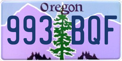 OR license plate 993BQF