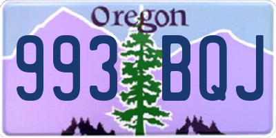 OR license plate 993BQJ