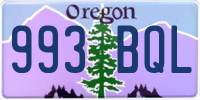OR license plate 993BQL