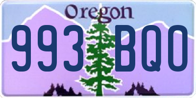 OR license plate 993BQO