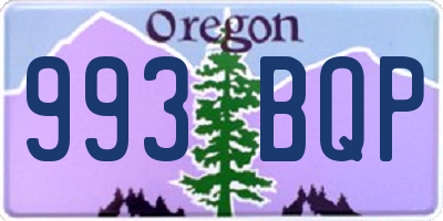 OR license plate 993BQP