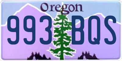 OR license plate 993BQS