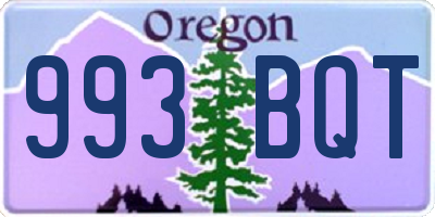 OR license plate 993BQT