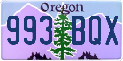 OR license plate 993BQX