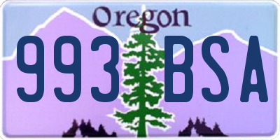 OR license plate 993BSA