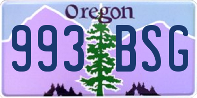 OR license plate 993BSG