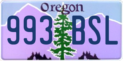 OR license plate 993BSL