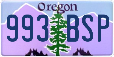 OR license plate 993BSP