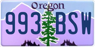 OR license plate 993BSW