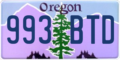 OR license plate 993BTD