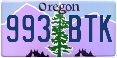 OR license plate 993BTK