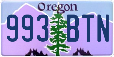 OR license plate 993BTN