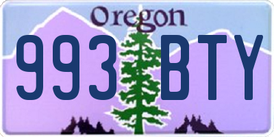 OR license plate 993BTY