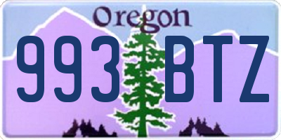 OR license plate 993BTZ