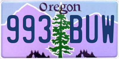 OR license plate 993BUW
