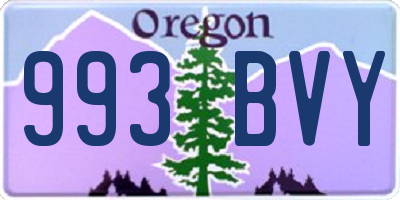 OR license plate 993BVY