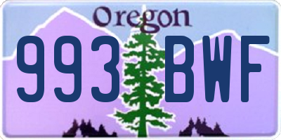 OR license plate 993BWF