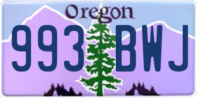 OR license plate 993BWJ