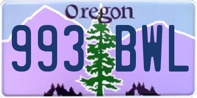 OR license plate 993BWL
