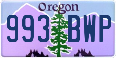OR license plate 993BWP
