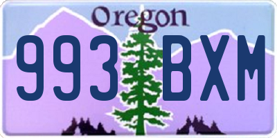OR license plate 993BXM