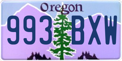 OR license plate 993BXW