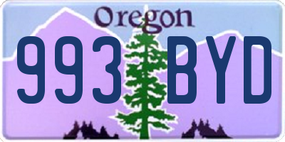 OR license plate 993BYD