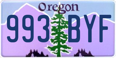 OR license plate 993BYF