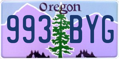 OR license plate 993BYG
