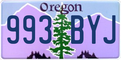 OR license plate 993BYJ