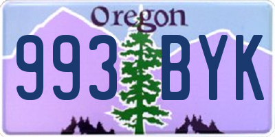 OR license plate 993BYK