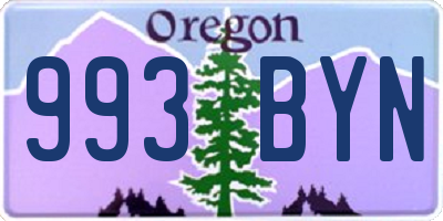 OR license plate 993BYN
