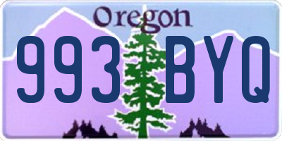 OR license plate 993BYQ