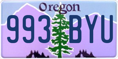 OR license plate 993BYU