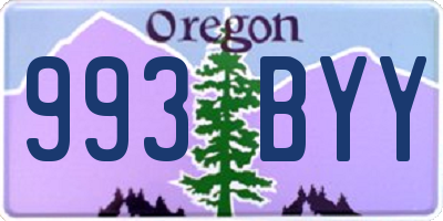 OR license plate 993BYY