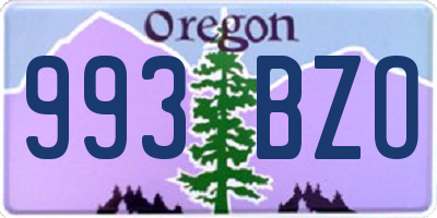 OR license plate 993BZO