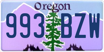 OR license plate 993BZW