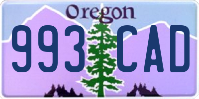 OR license plate 993CAD