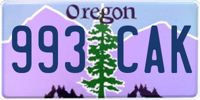 OR license plate 993CAK
