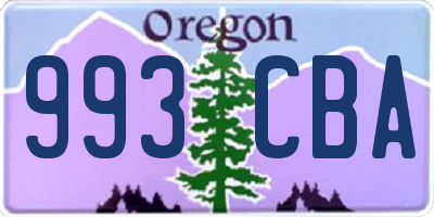 OR license plate 993CBA