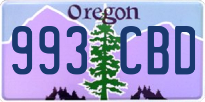 OR license plate 993CBD