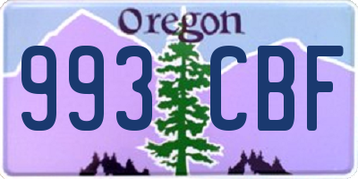 OR license plate 993CBF