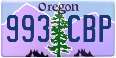OR license plate 993CBP