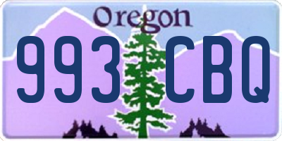OR license plate 993CBQ