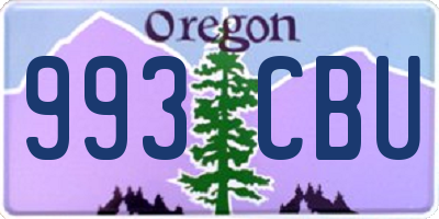 OR license plate 993CBU